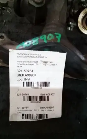 321-50764 Bmw Turbo/supercharger 3.0l Twin Turbo Rear Fits 11-12 740i 3356648