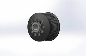 Griptec Zz255bv3k8 2.55 Inch 8 Rib Zpe 2pc Mkii Lsa L3v Black Pulley And Hub Kit