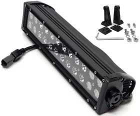 75015 Jegs Led Light Bar 15 Inch Straight Double Row Black Face 9 600 Lumens Incl