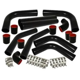 Ap-331101-8891 Leadzm Universal 2.5 Inch Aluminum 8pcs Turbo Intercooler Piping Pipe Kits Clamp Chrome/blk