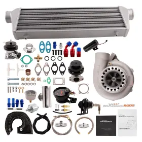 Gt3582 Maxpeedingrods Pbdq02 Gt35 T3 Turbo Kit Intercooler Wastegate Bov Oil Line 350bhp
