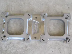 7163 Weiand Dual 4150 Blower Carb Adapter-polished Hot Rod Boat Drag 6-71 8-71