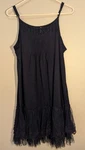 Ryu Navy Blue Mesh Slip Dress Embroidered Ruffle Hem Sleeveless Xl Pre-owned. Price: $21.00.