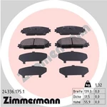 24336.175.1 Zimmermann Brake Pad Set, Disc For Subaru, Toyota Neu. Price: $77.24.