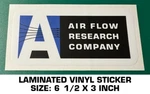 Air Flow Research Company Vinyl Decal Sticker-vintage Racing-nascar-drag-nhra Used. Price: $9.35.