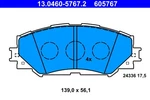 13.0460-5767.2 Ate Brake Pad Set, Disc For Lexus, Subaru, Toyota Neu. Price: $66.43.