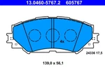 Ate 13.0460-5767.2 Brake Pad Set, Disc For Lexus, Subaru, Toyota Neu. Price: $82.67.
